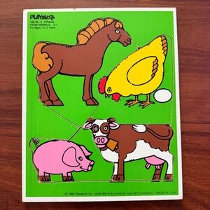 Playskool 1982 Vintage Farm Animals Puzzle Made in USA